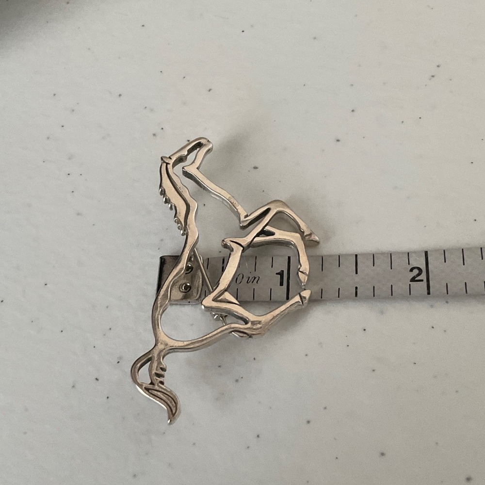 Sterling Silver Mustang Horse Brooch - Picture 4 of 5